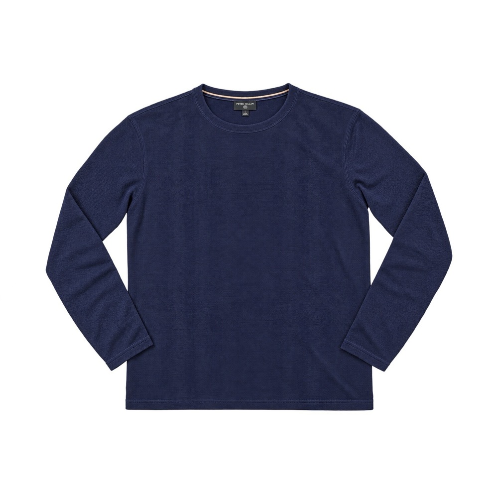 Massimo Dutti Cotton Cashmere Textured Pullover Sweater Mens S Navy Blue